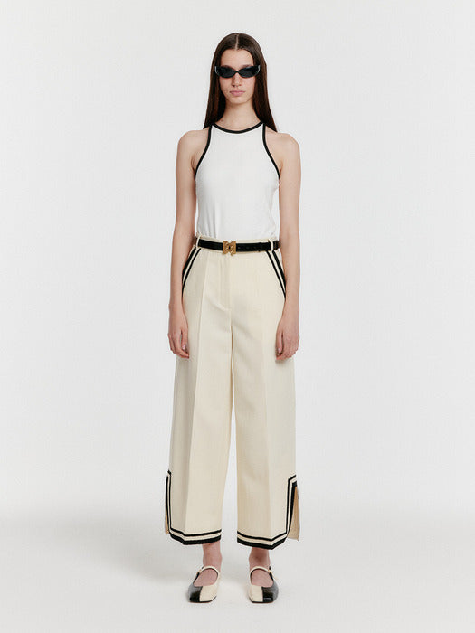 Eenk Youe Contrast Halter Top - White