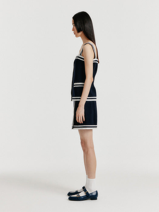 Eenk Yinta Contrast Sleeveless Top - Navy