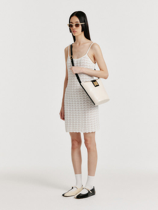 Eenk Yutoni Lace Textured Knit Dress - White