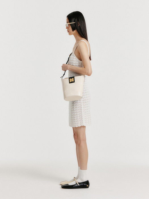 Eenk Yutoni Lace Textured Knit Dress - White