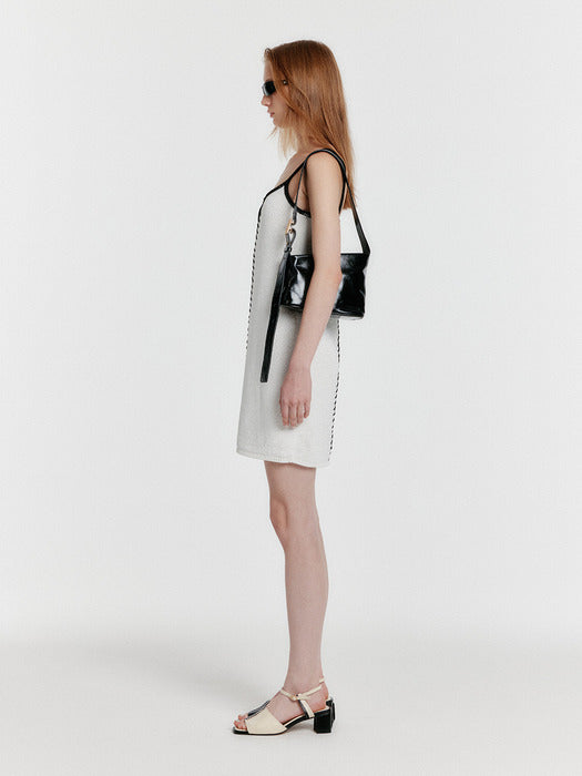 Eenk Yoom Stitched Color Block Knit Dress - Black/White