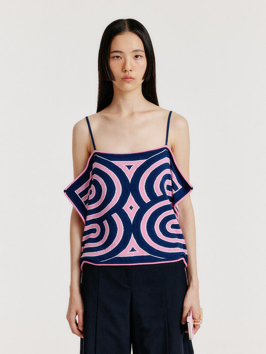 Eenk Yoon Sleeveless Logo Knit Top - Pink