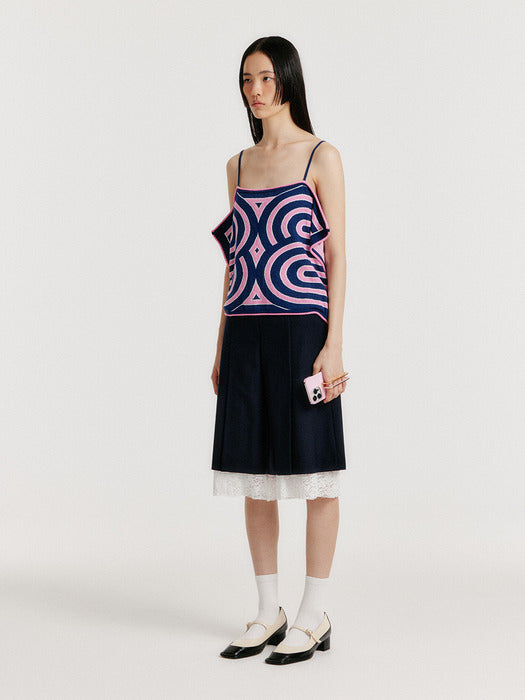 Eenk Yoon Sleeveless Logo Knit Top - Pink