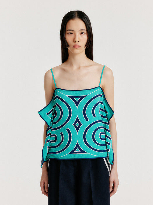 Eenk Yoon Sleeveless Logo Knit Top - Green