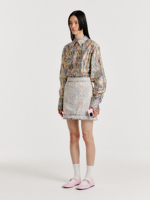 Eenk Yero Contrast Mini Skirt - Cream