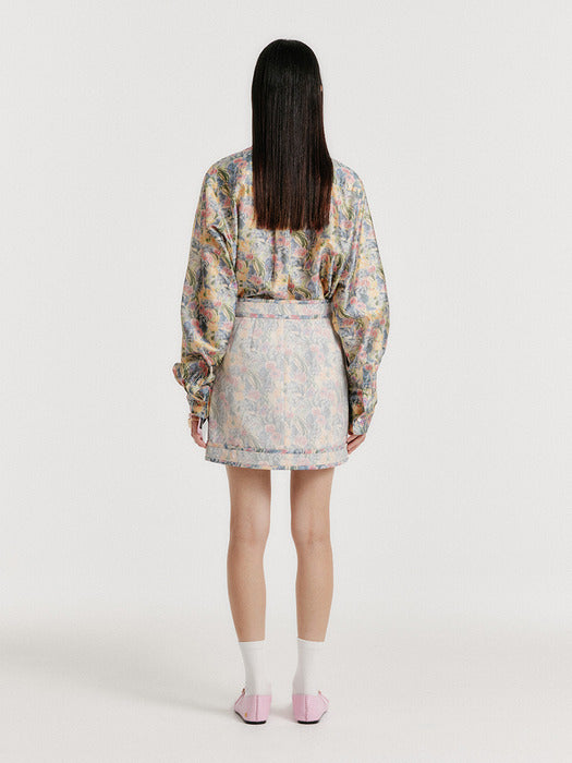 Eenk Yero Contrast Mini Skirt - Cream