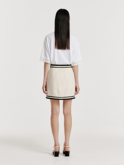 Eenk Yinti Contrast Mini Skirt - Ivory