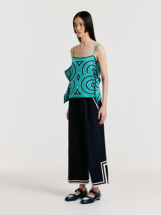 Eenk Yintan Contrast Wide Pants - Navy