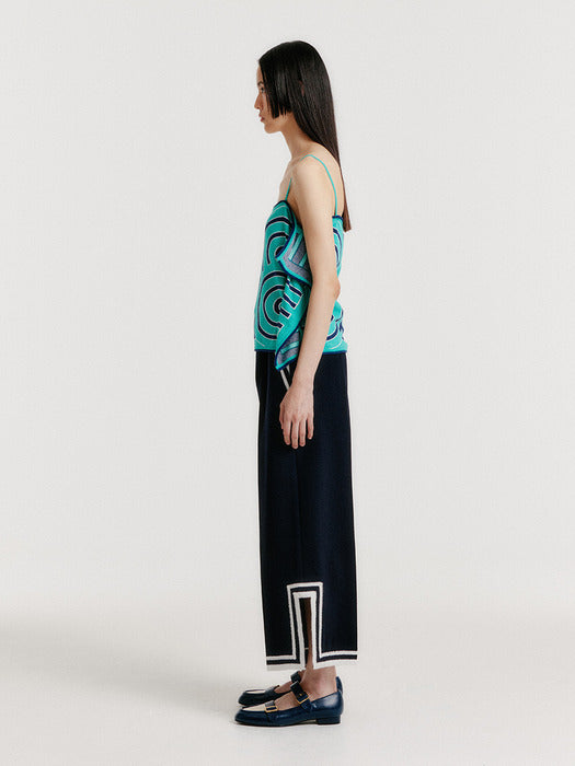 Eenk Yintan Contrast Wide Pants - Navy