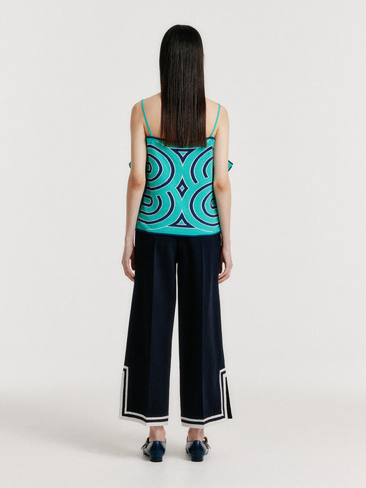 Eenk Yintan Contrast Wide Pants - Navy