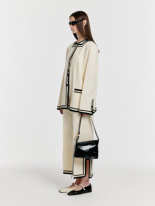 Eenk Yintan Contrast Wide Pants - Ivory