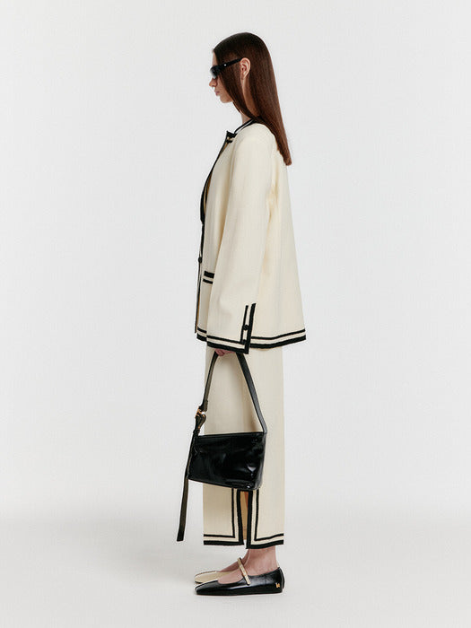 Eenk Yintan Contrast Wide Pants - Ivory