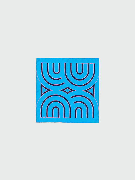 Eenk Yueyue Small Logo Scarf - Blue