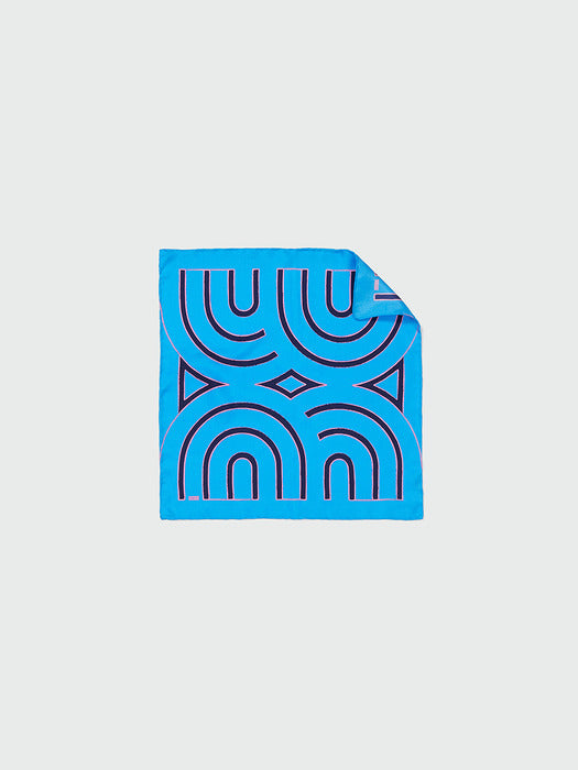 Eenk Yueyue Small Logo Scarf - Blue