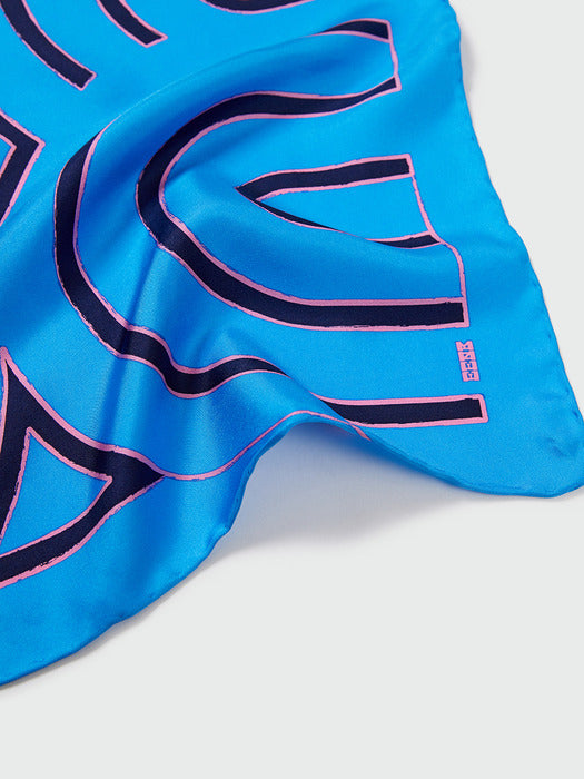 Eenk Yueyue Small Logo Scarf - Blue