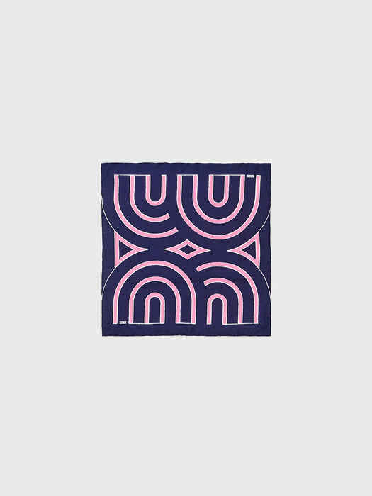 [EENK] Yueyue Small Logo Scarf - Navy