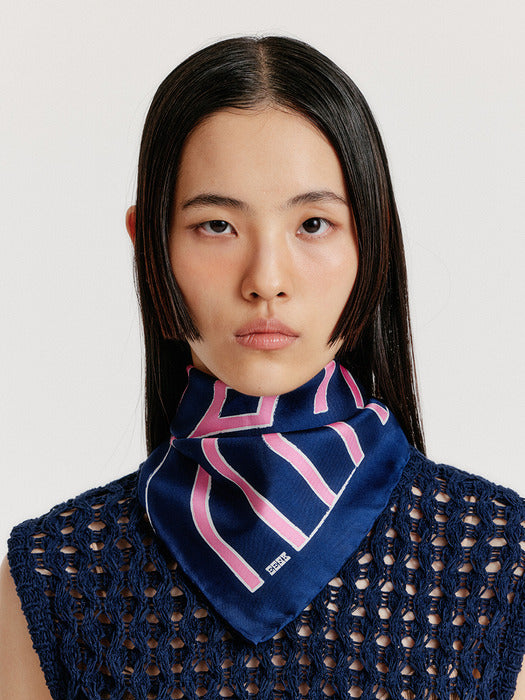 [EENK] Yue Logo Scarf - Navy