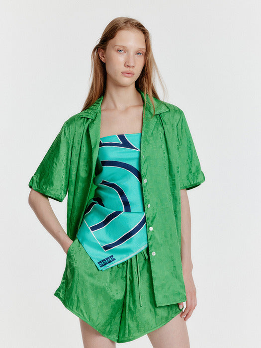Eenk Yue Logo Scarf - Green