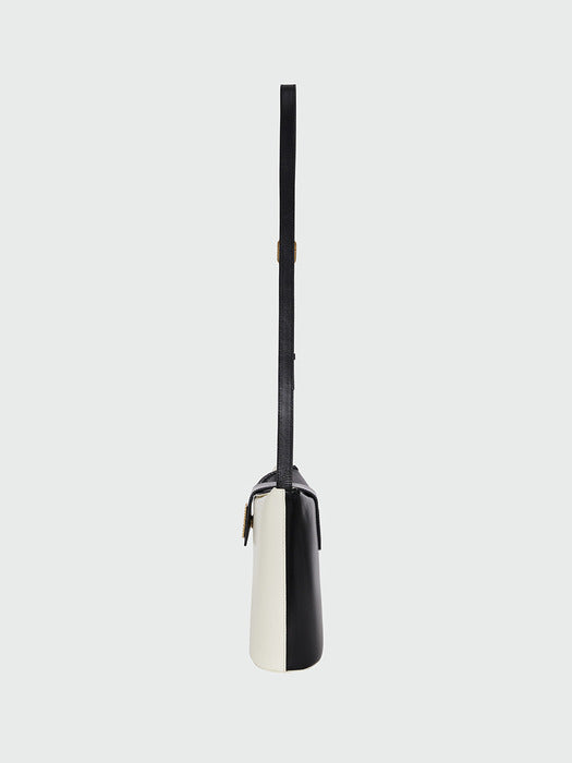Eenk Hobart Folded Top Bucket Bag - Black/Ivory