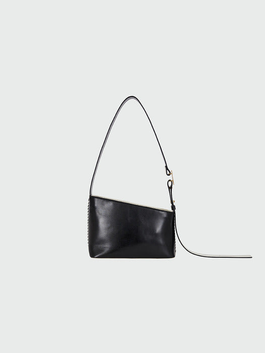Eenk Halos Small Trapezoid Shoulder Bag - Black/Ivory