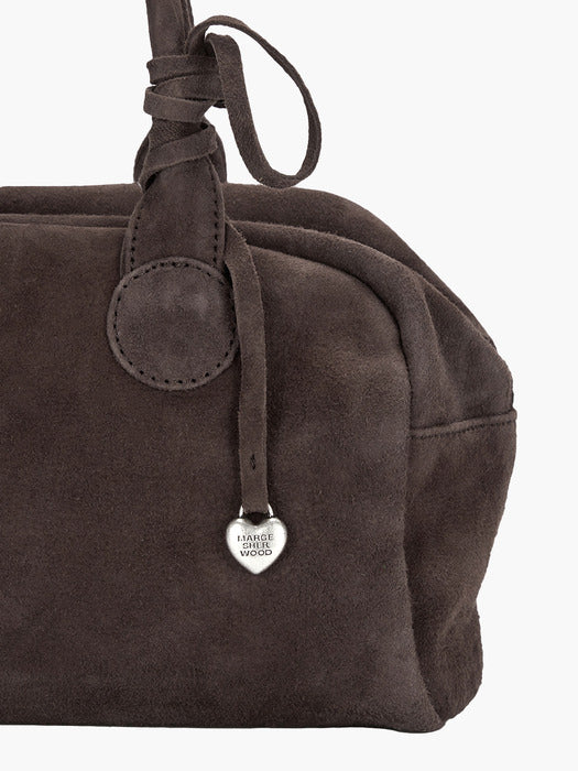 HEART CHARM_choco brown suede