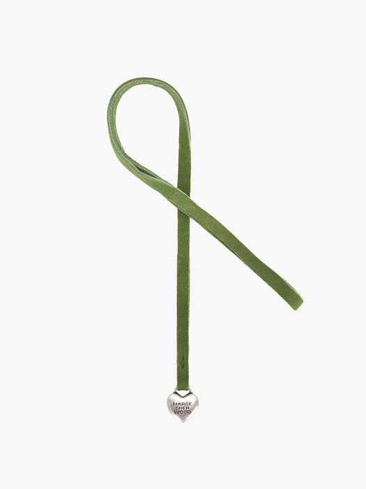 HEART CHARM_forest suede