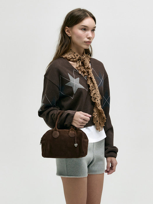 SOFT BOWLING_choco brown suede