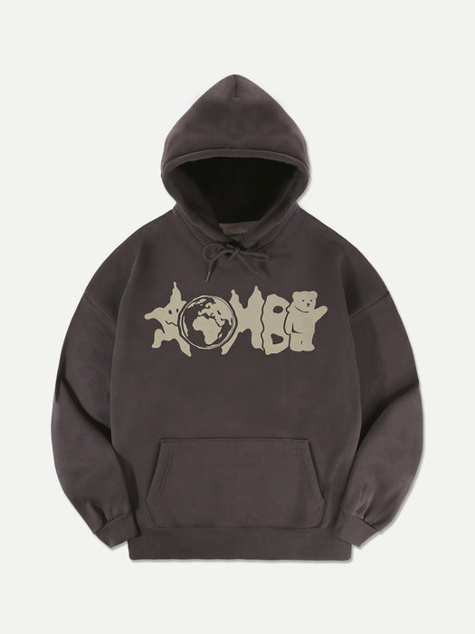 [ambler] Shooting bear Over fit Hoodie AHP1104 (Dark-Gray)
