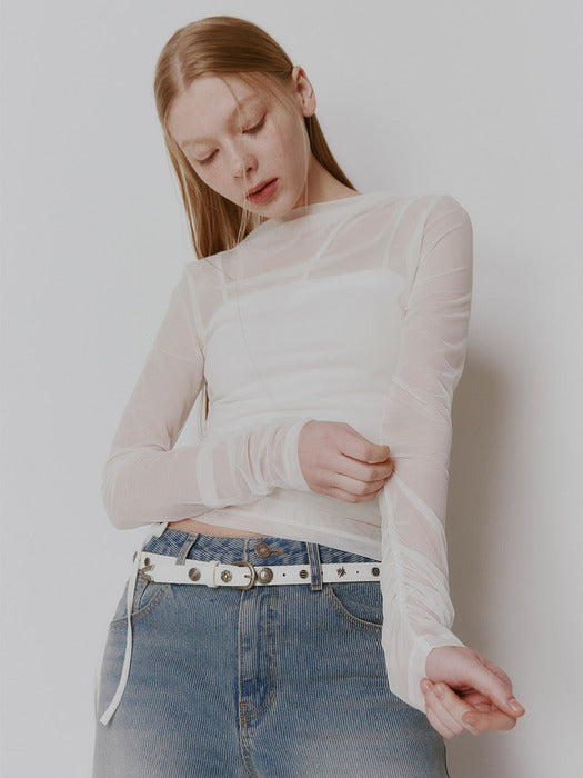Raive Side Shirring Layered Blouse