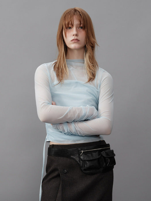 [raive] Side Shirring Layered Blouse VW4SE020_5color