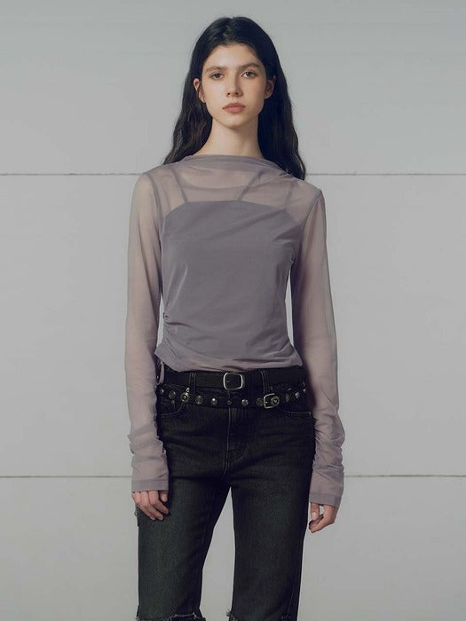 [raive] Side Shirring Layered Blouse VW4SE020_5color