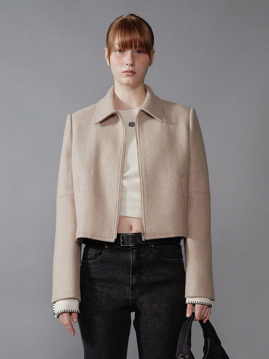 Raive Trucker Jacket in Beige