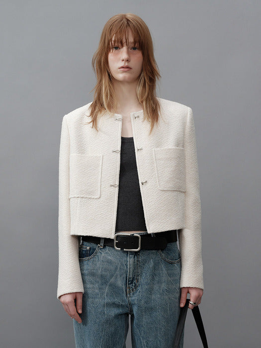 [raive] Pocket Tweed Jacket VW4SJ003_2color