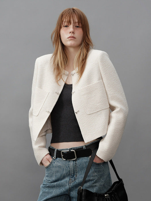 [raive] Pocket Tweed Jacket VW4SJ003_2color