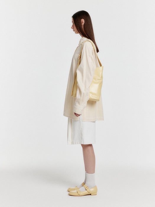 Eenk Yolo Oversized Lace Trim Shirt - Cream