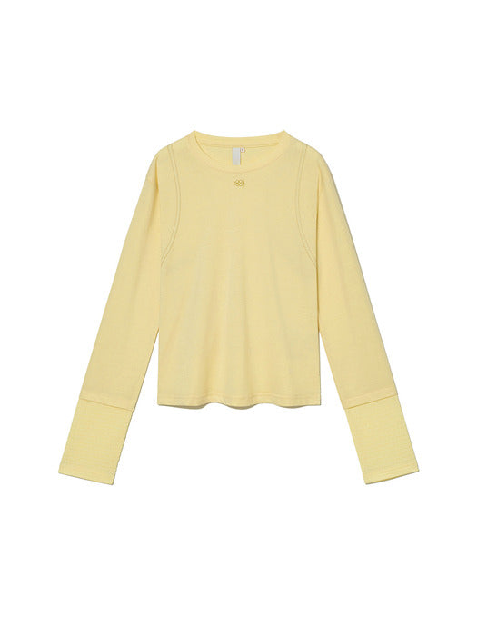 Kijun Wrinkle Block Top Yellow