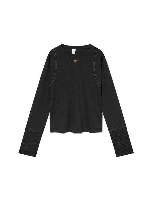 Kijun Wrinkle Block Top Black