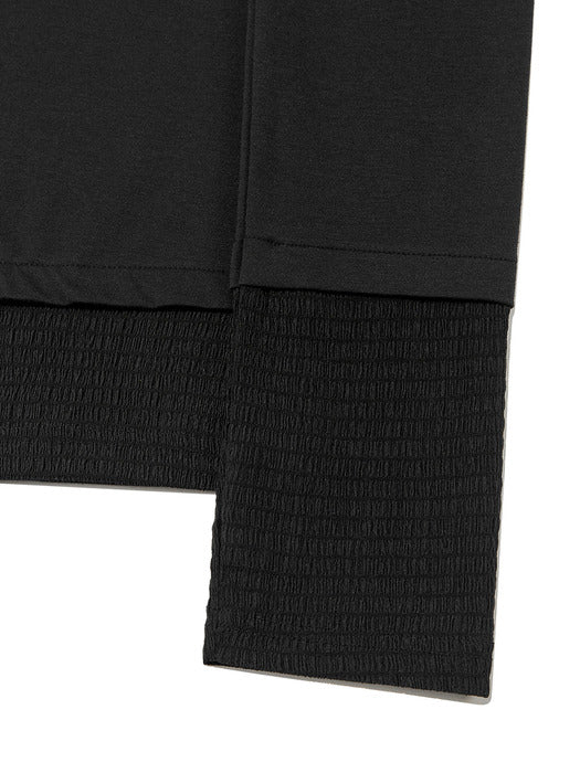 Kijun Wrinkle Block Top Black