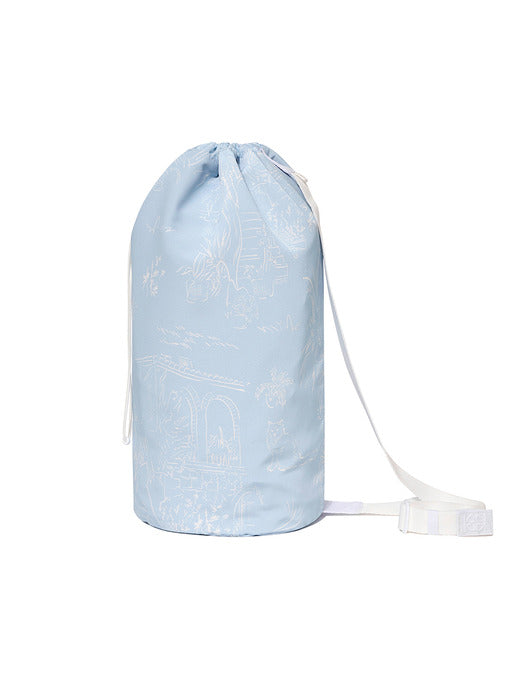 Kijun Drawing Sport Bag Unisex Print Sky Blue