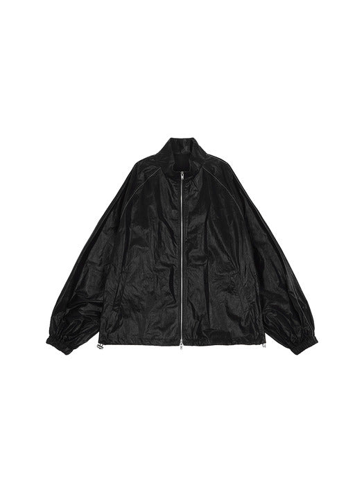 MATIN KIM LOGO COATING JUMPER IN BLACK