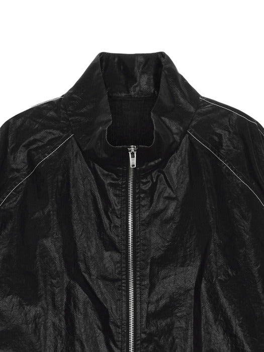 MATIN KIM LOGO COATING JUMPER IN BLACK