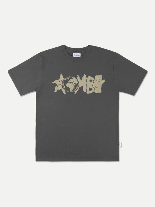 [ambler] Shooting bear Over fit T-Shirts AS1103 (Dark-Gray)