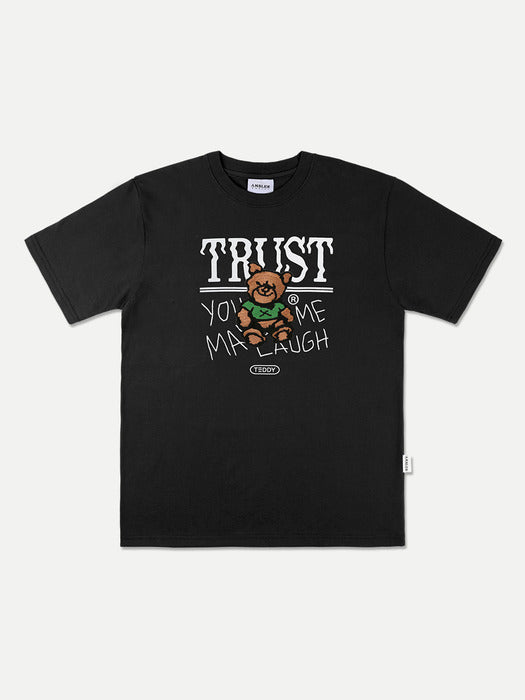 [ambler] Trust bear Over fit T-Shirts AS1105 (Black)