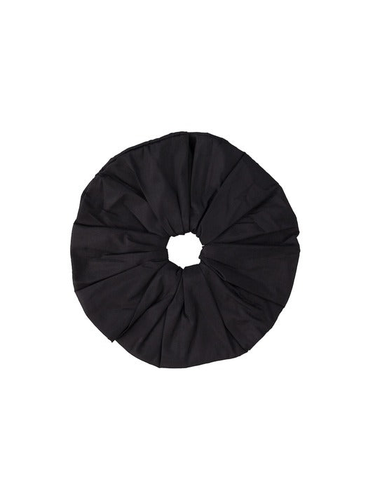 Dupion Frill Scrunchie Black