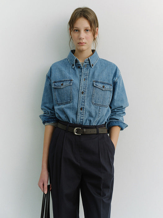 Dunst Unisex Classic Denim Shirt Classic Blue