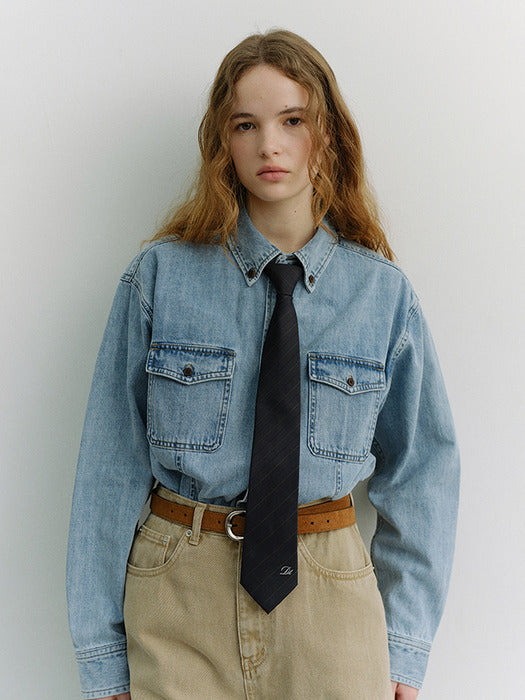 Dunst Unisex Classic Denim Shirt Light Blue