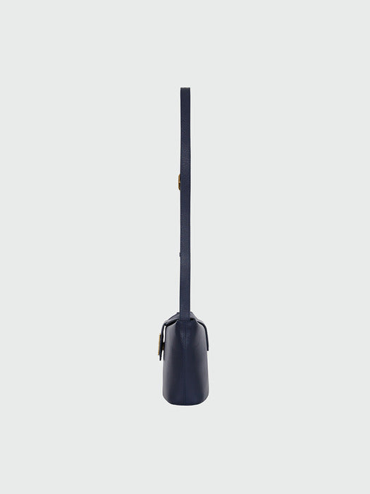 [EENK] Hobar Folded Top Small Bucket Bag - Navy
