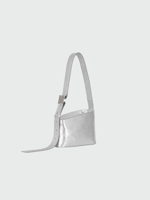 Eenk Halos Small Trapezoid Shoulder Bag - Silver