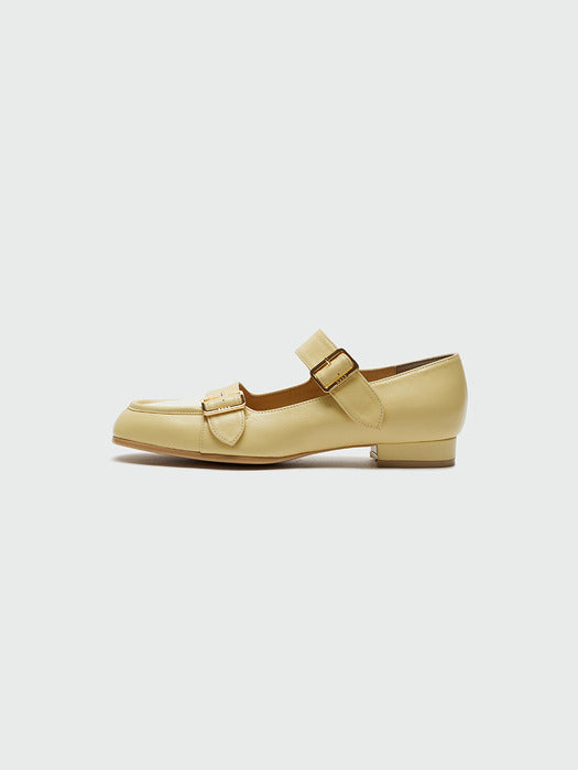 Eenk Youble Buckle Strap Flats - Yellow