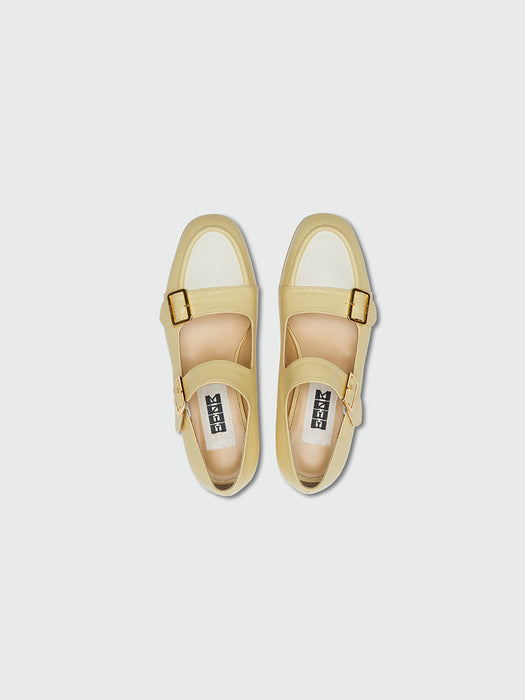 Eenk Youble Buckle Strap Flats - Yellow